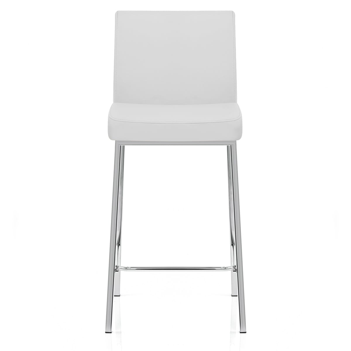 Tabouret Faux Cuir Chrome - Pacino Blanc 