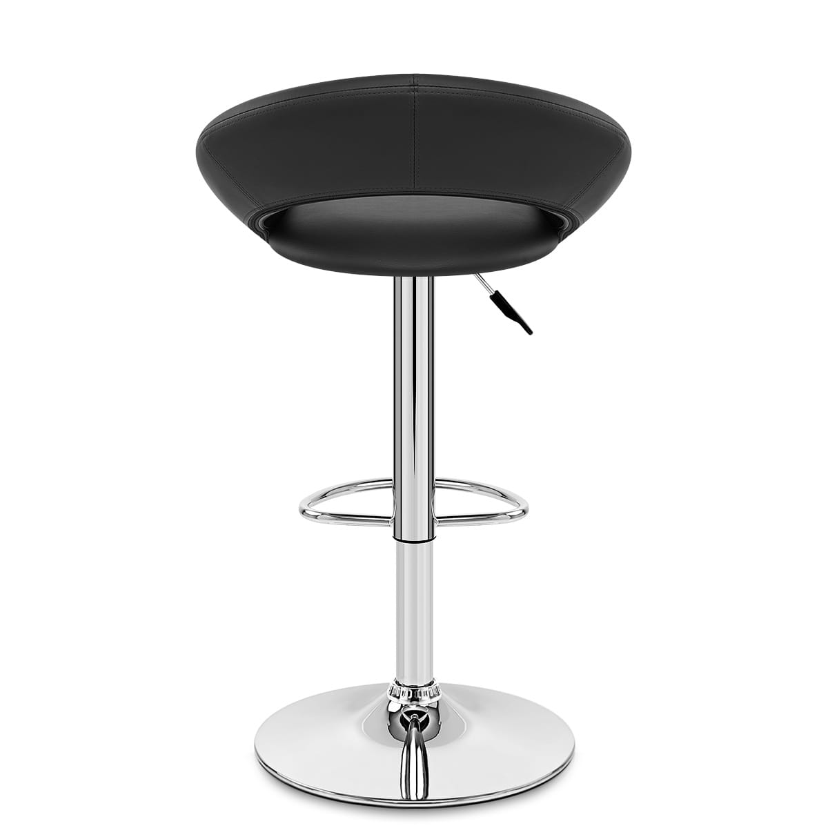 Padded Crescent Bar Stool Black