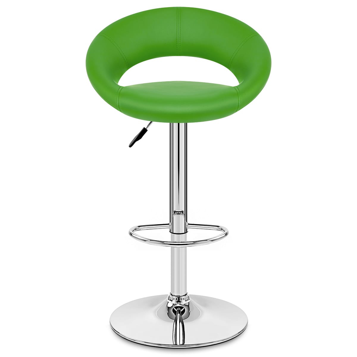Chaise de Bar Faux Cuir Chrome - Crescent Matelassé Vert 