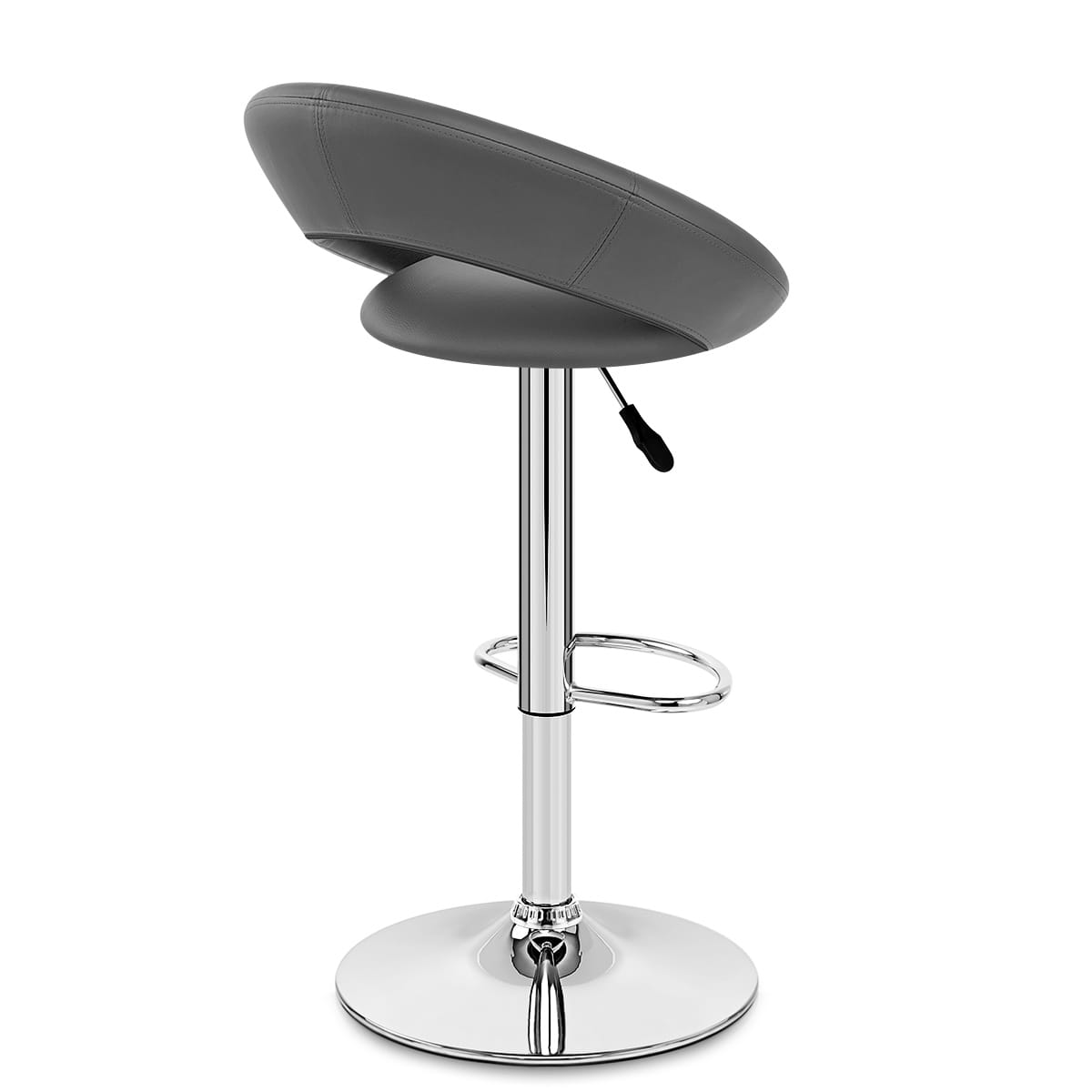 Padded Crescent Bar Stool Grey