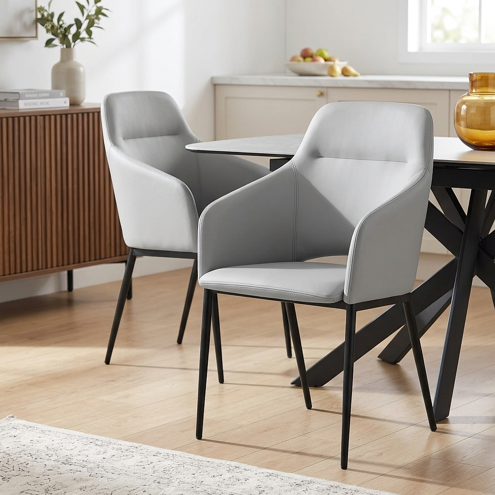 Chaise Faux Cuir - Palma Gris 