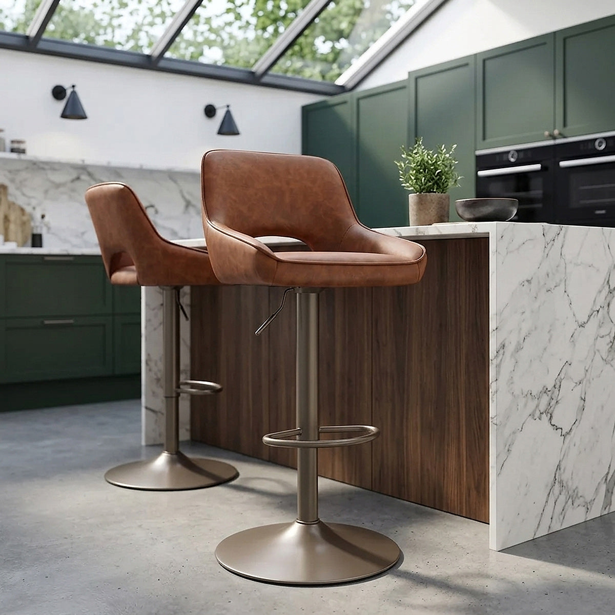 Tabouret de Bar Faux Cuir - Paris Marron 