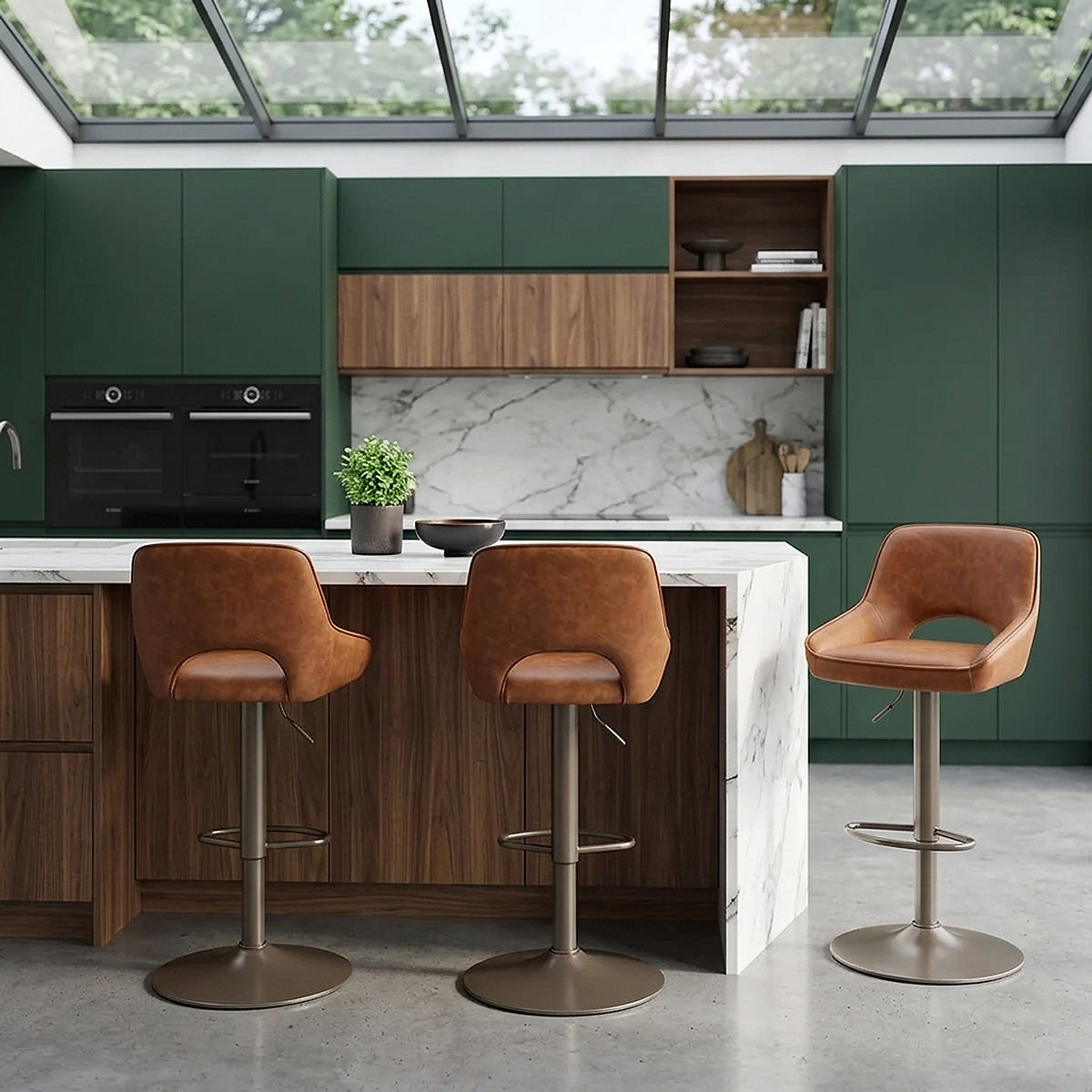 Tabouret de Bar Faux Cuir - Paris Marron 