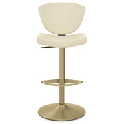 Pearl Real Leather Gold Stool Cream