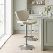 Tabouret de Bar Cuir Véritable - Pearl Taupe 