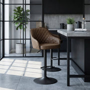 Tabouret Faux Cuir - Perth Marron 