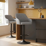 Tabouret Faux Cuir - Perth Gris 