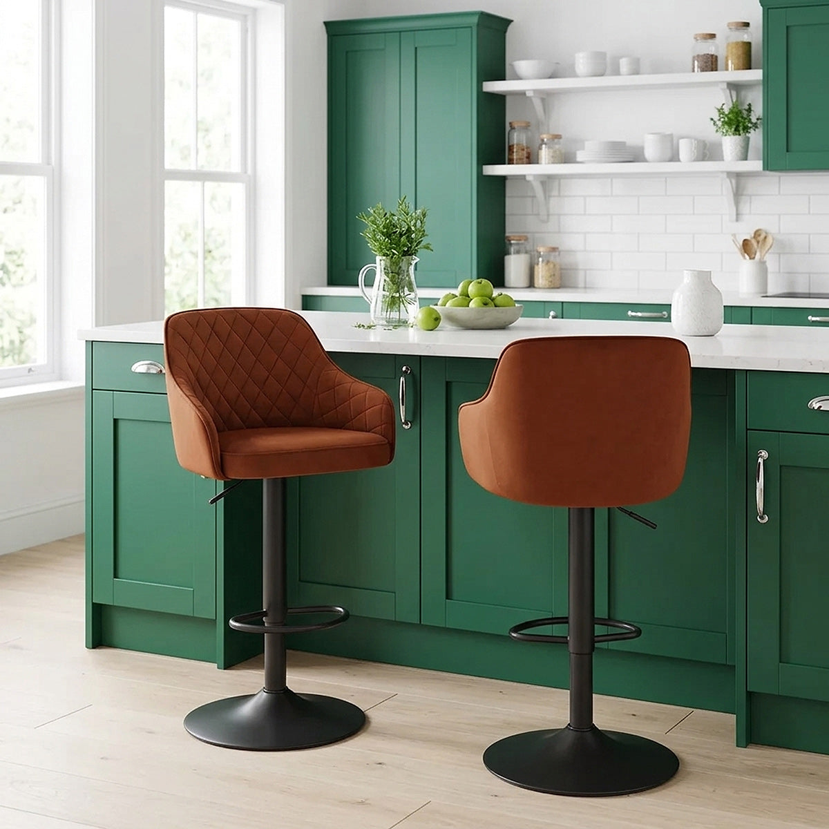 Tabouret Velours - Perth Marron 