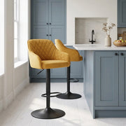 Tabouret Velours - Perth Jaune 