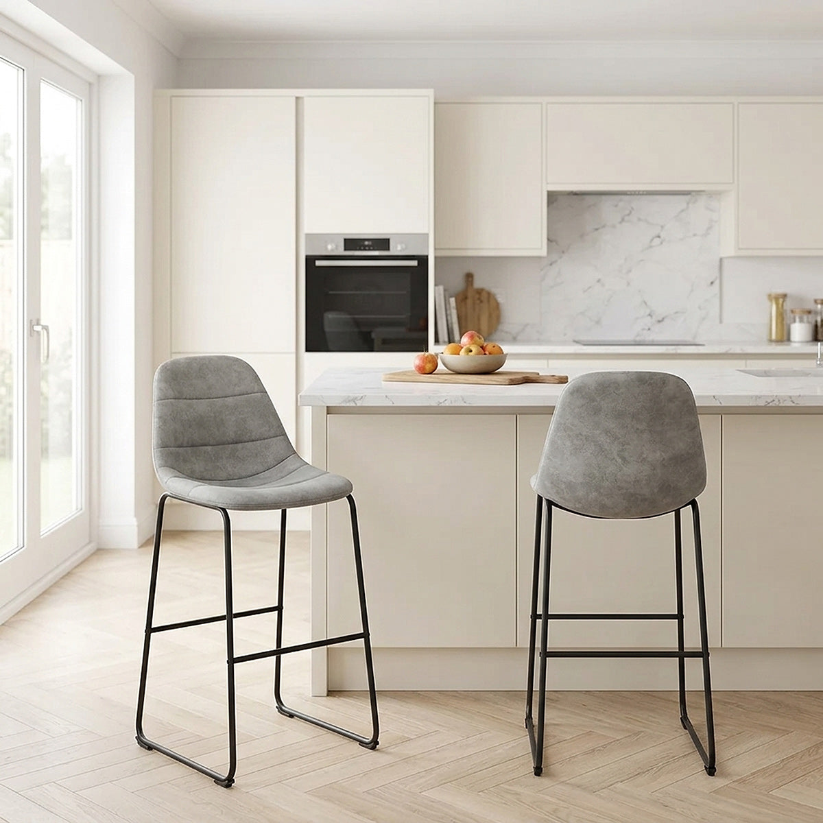 Tabouret de Bar Faux Daim - Platina Gris 