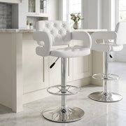 Chaise de Bar Faux Cuir Chrome - Polaris Blanc 