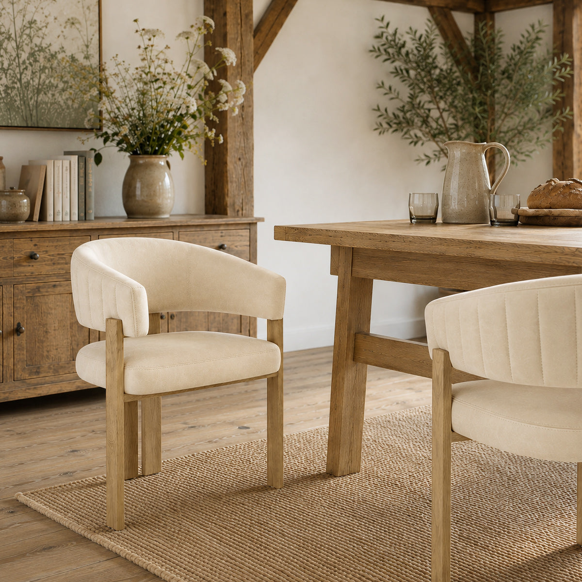 Chaise Métal Faux Cuir - Polo Crème