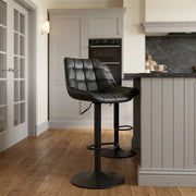 Tabouret de Bar Cuir Véritable - Porto Noir 