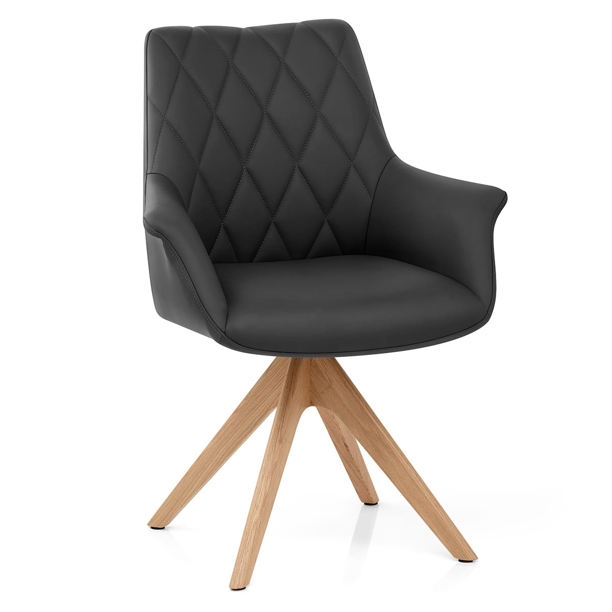 Chaise Cuir Veritable Bois - Portobello Noir