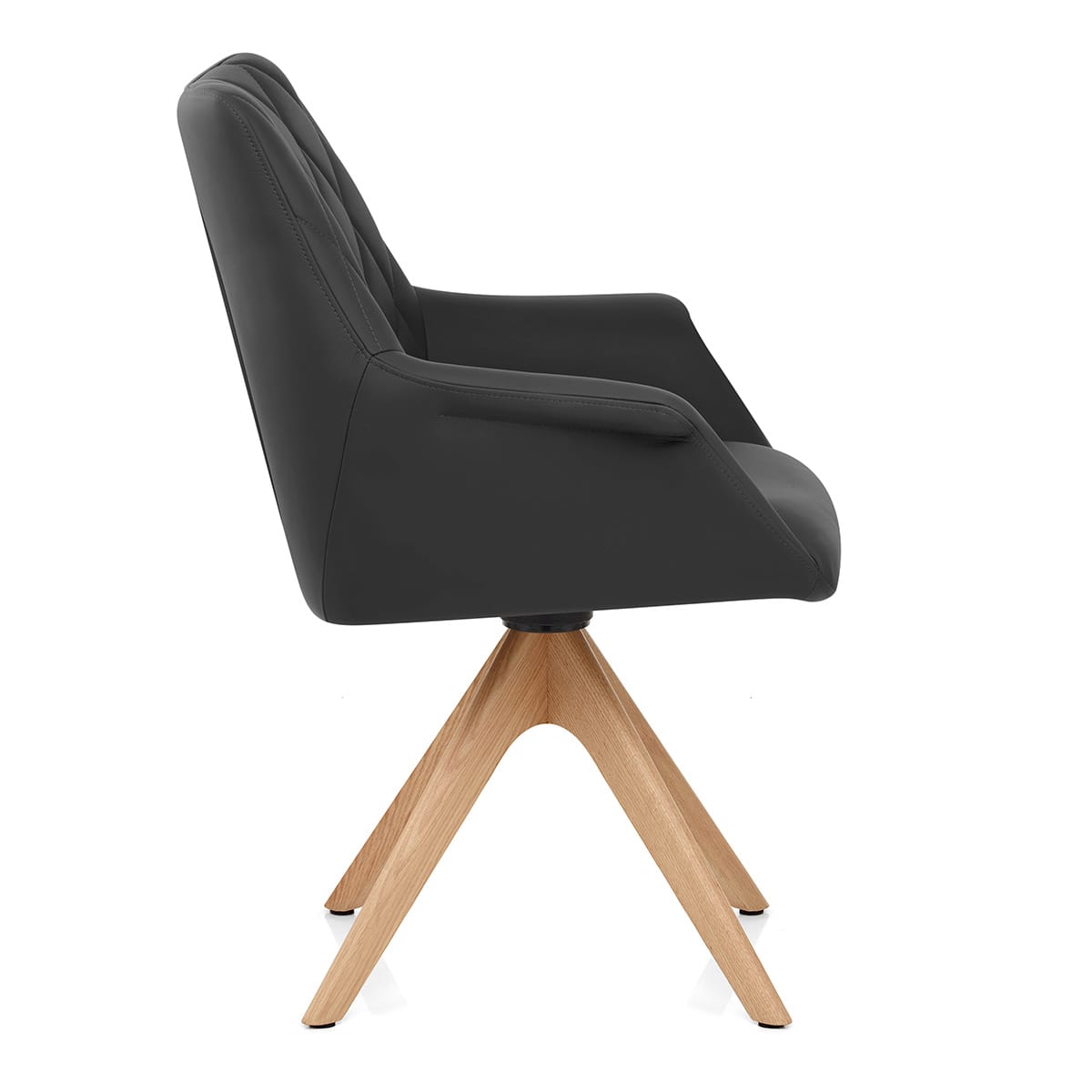 Chaise Cuir Veritable Bois - Portobello Noir