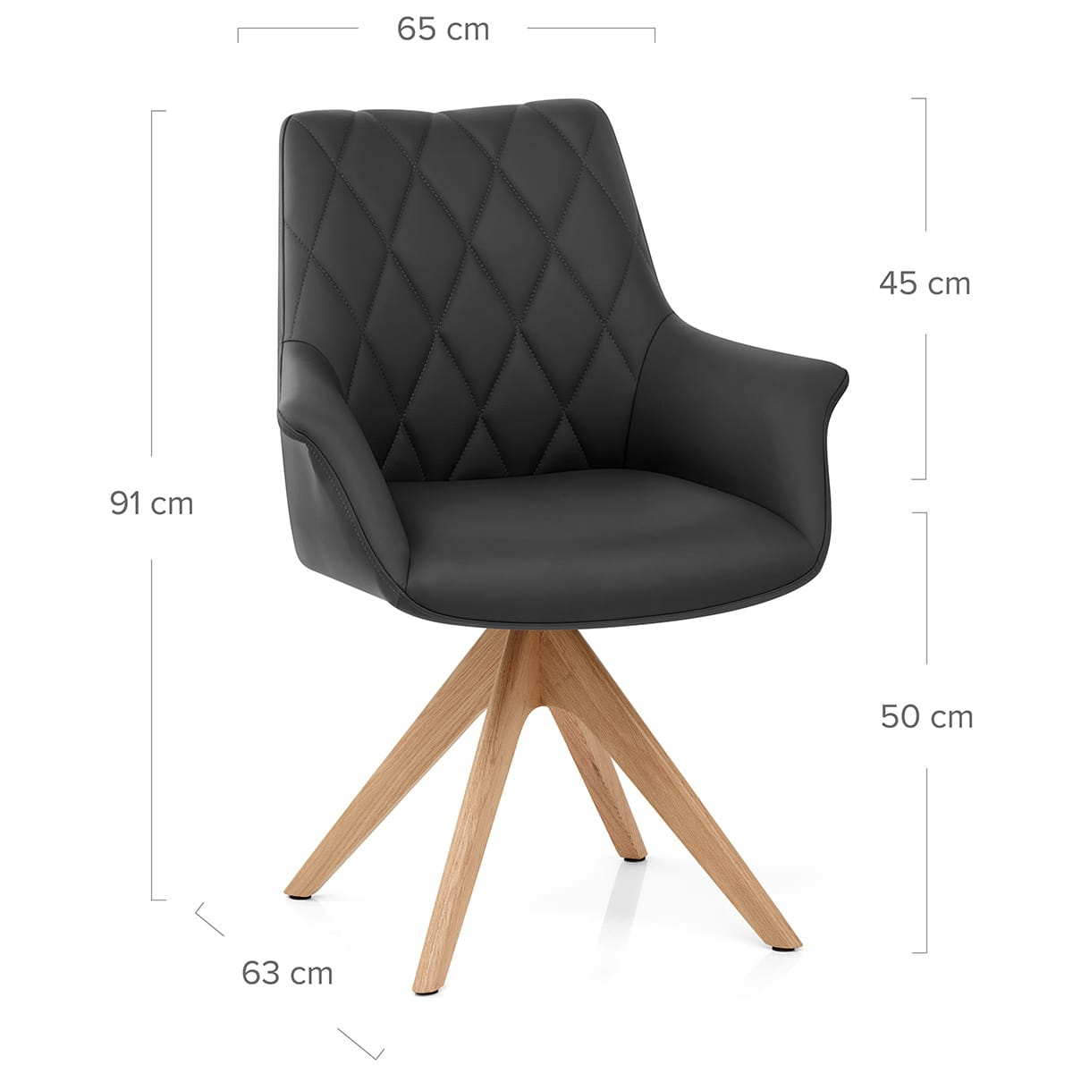 Chaise Cuir Veritable Bois - Portobello Noir
