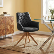 Chaise Cuir Veritable Bois - Portobello Noir