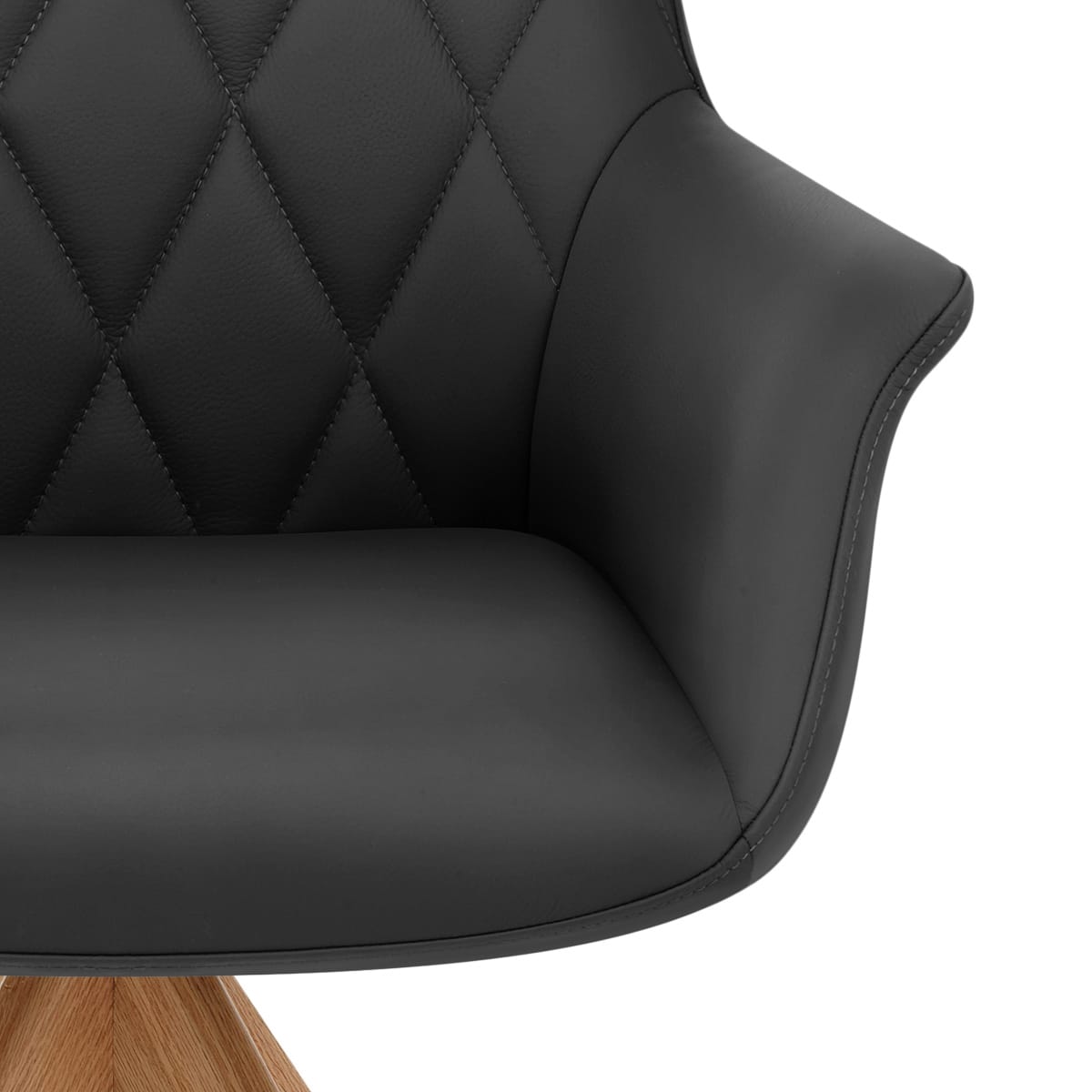 Chaise Cuir Veritable Bois - Portobello Noir
