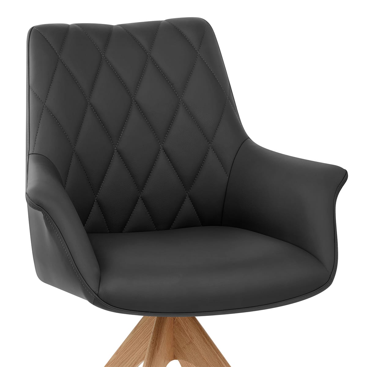 Chaise Cuir Veritable Bois - Portobello Noir