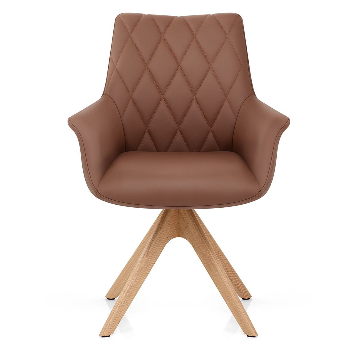 Chaise Cuir Veritable Bois - Portobello Marron