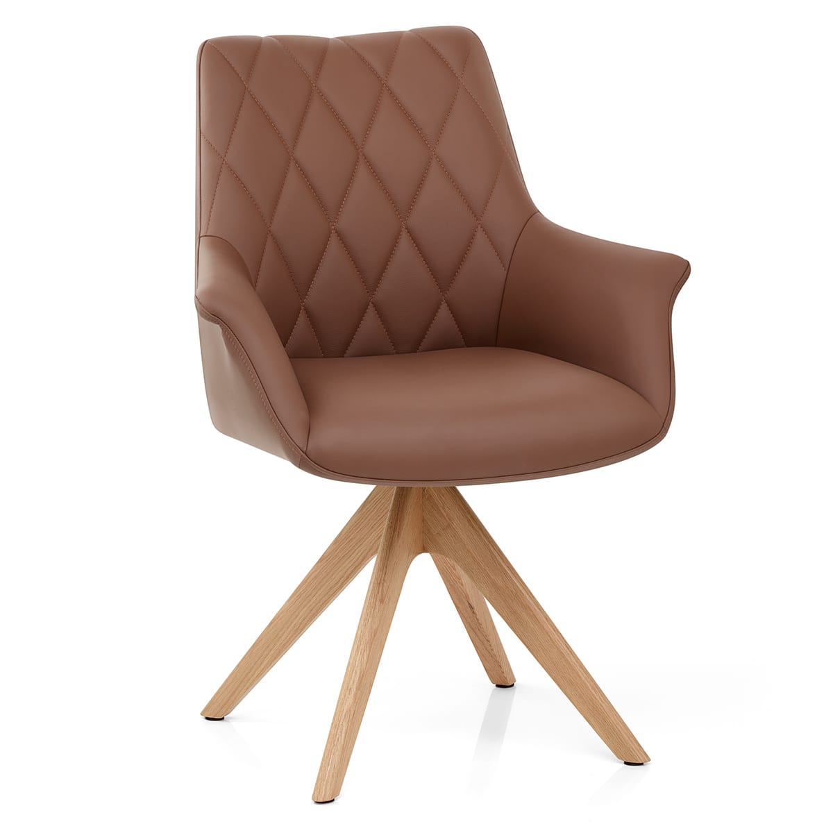 Chaise Cuir Veritable Bois - Portobello Marron