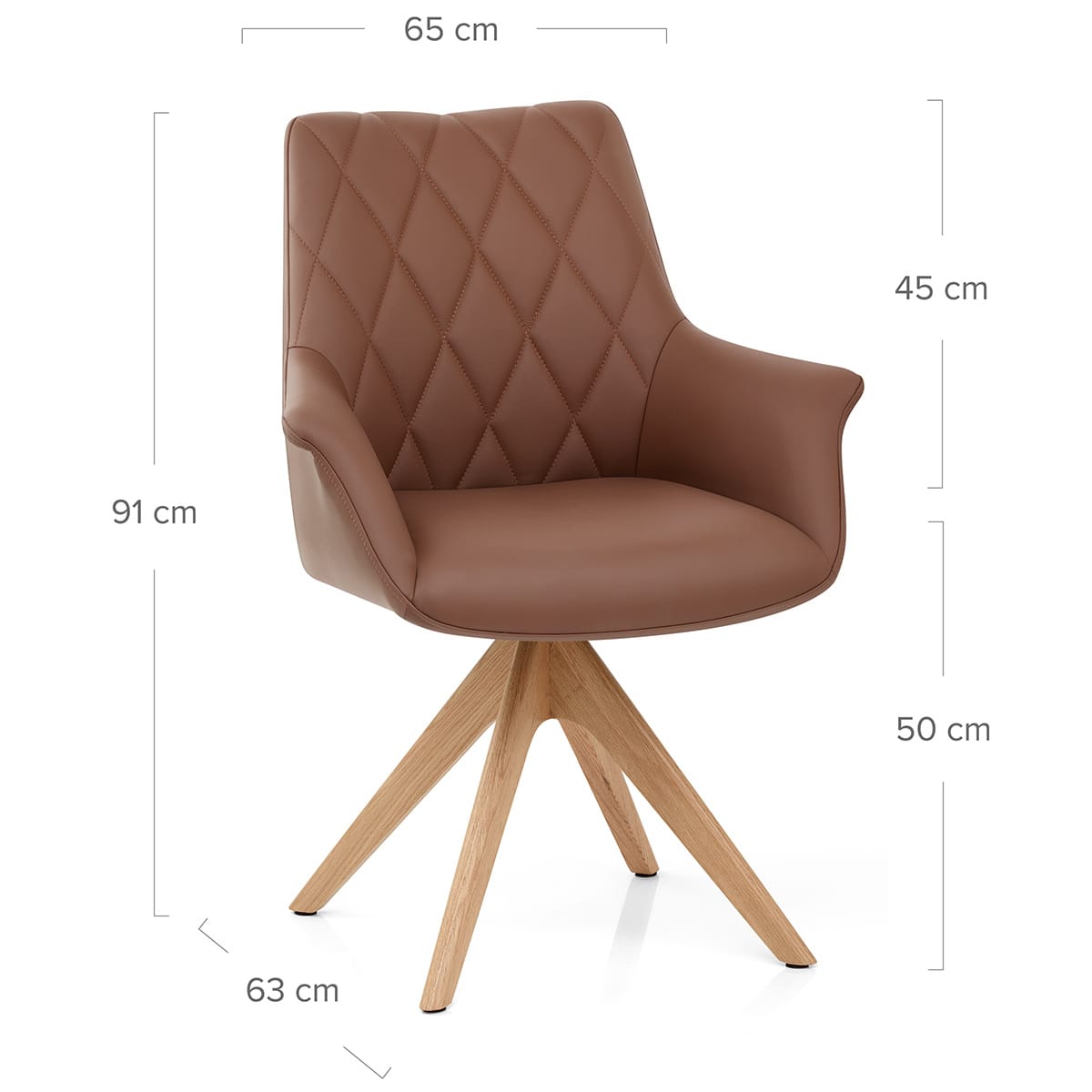 Chaise Cuir Veritable Bois - Portobello Marron