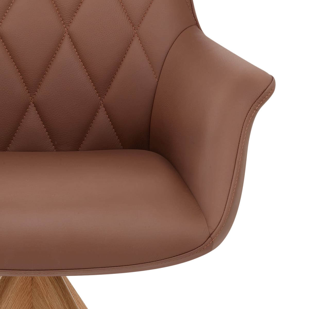 Chaise Cuir Veritable Bois - Portobello Marron