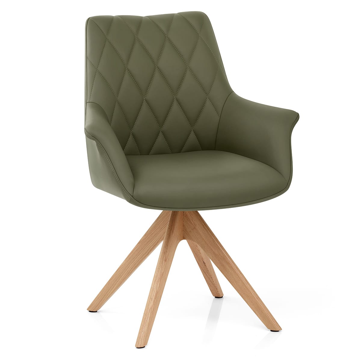Chaise Cuir Veritable Bois - Portobello Vert