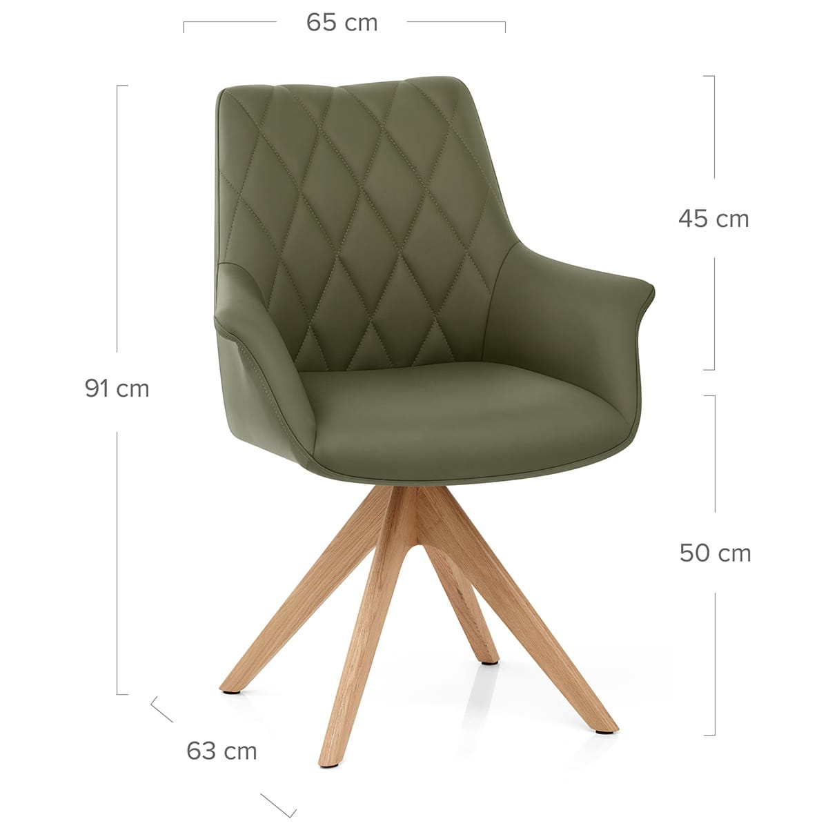Chaise Cuir Veritable Bois - Portobello Vert