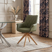 Chaise Cuir Veritable Bois - Portobello Vert