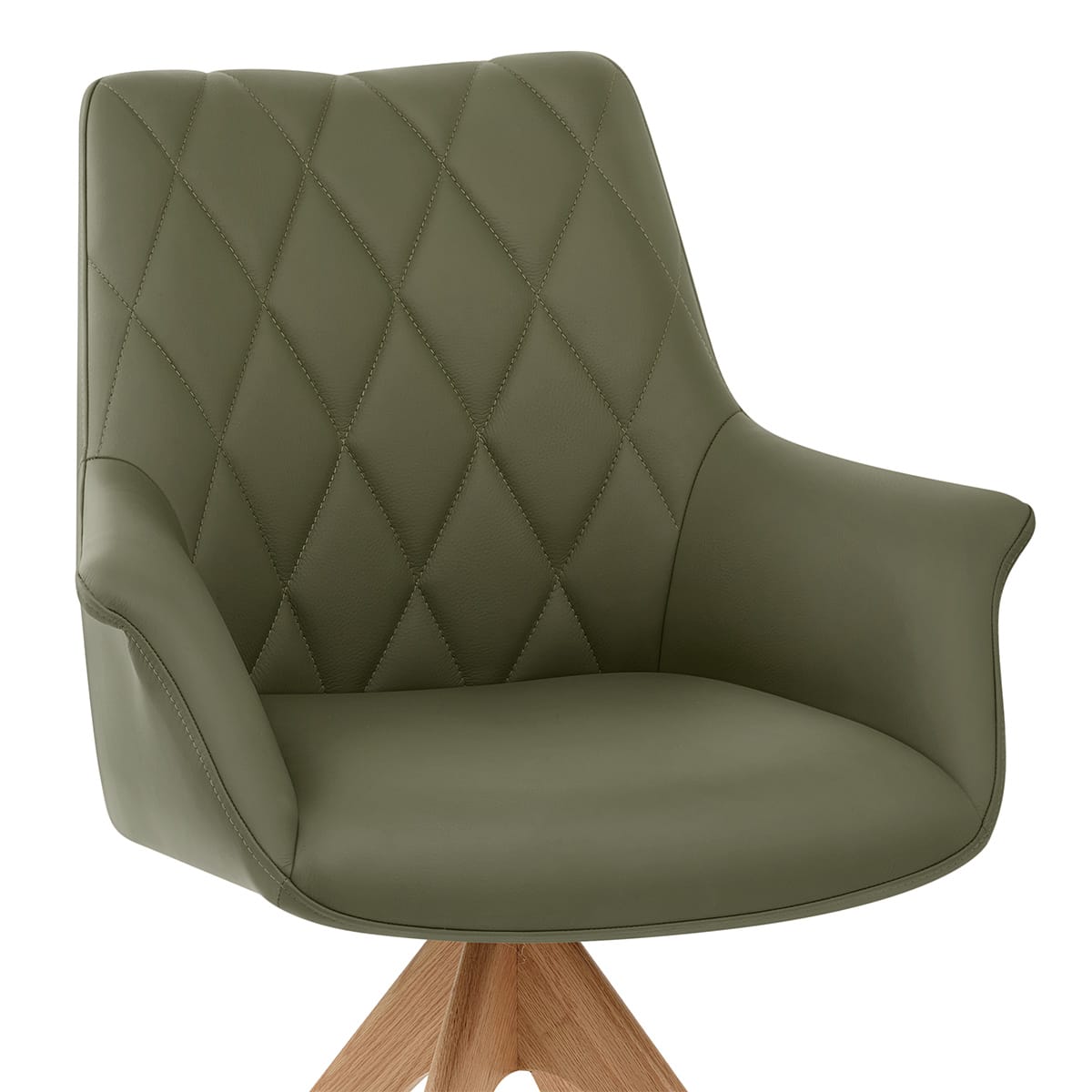 Chaise Cuir Veritable Bois - Portobello Vert