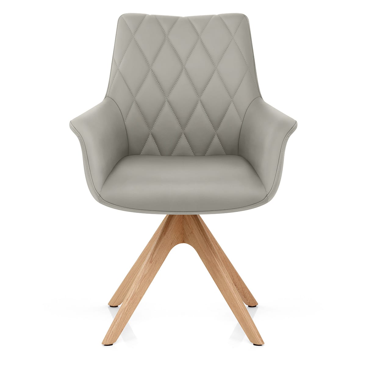 Chaise Cuir Veritable Bois - Portobello Gris