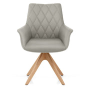 Chaise Cuir Veritable Bois - Portobello Gris