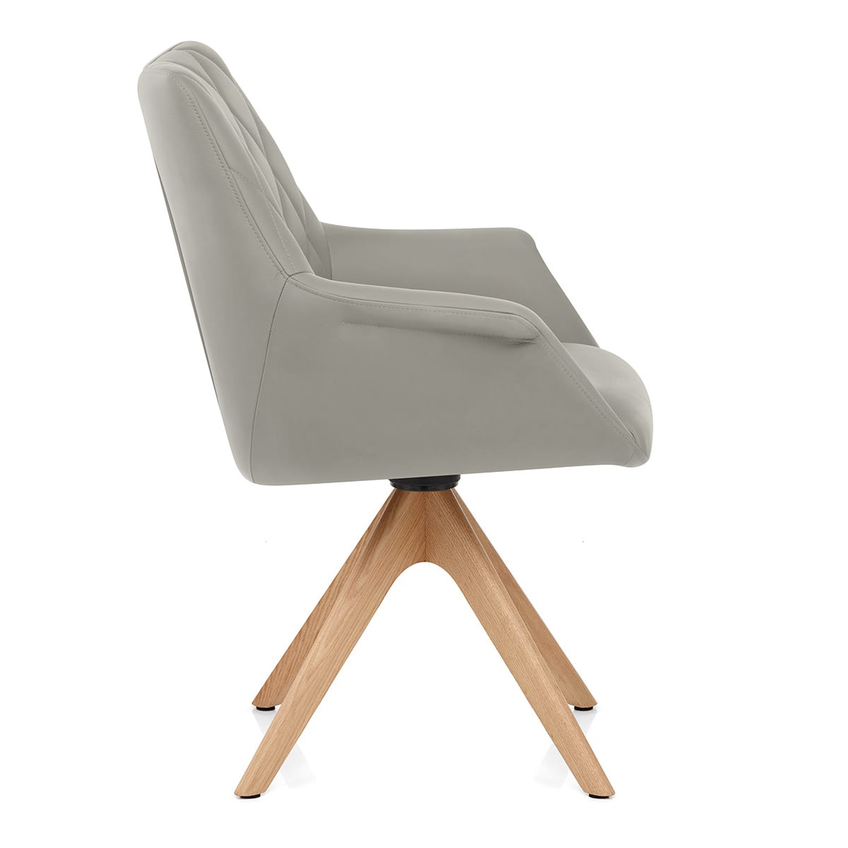 Chaise Cuir Veritable Bois - Portobello Gris