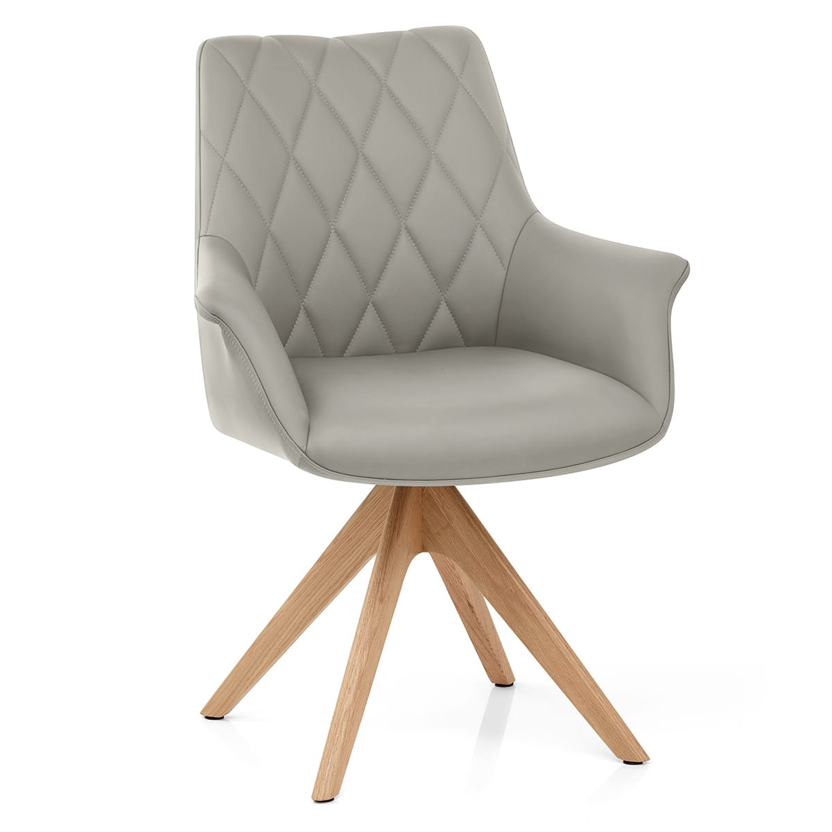 Chaise Cuir Veritable Bois - Portobello Gris