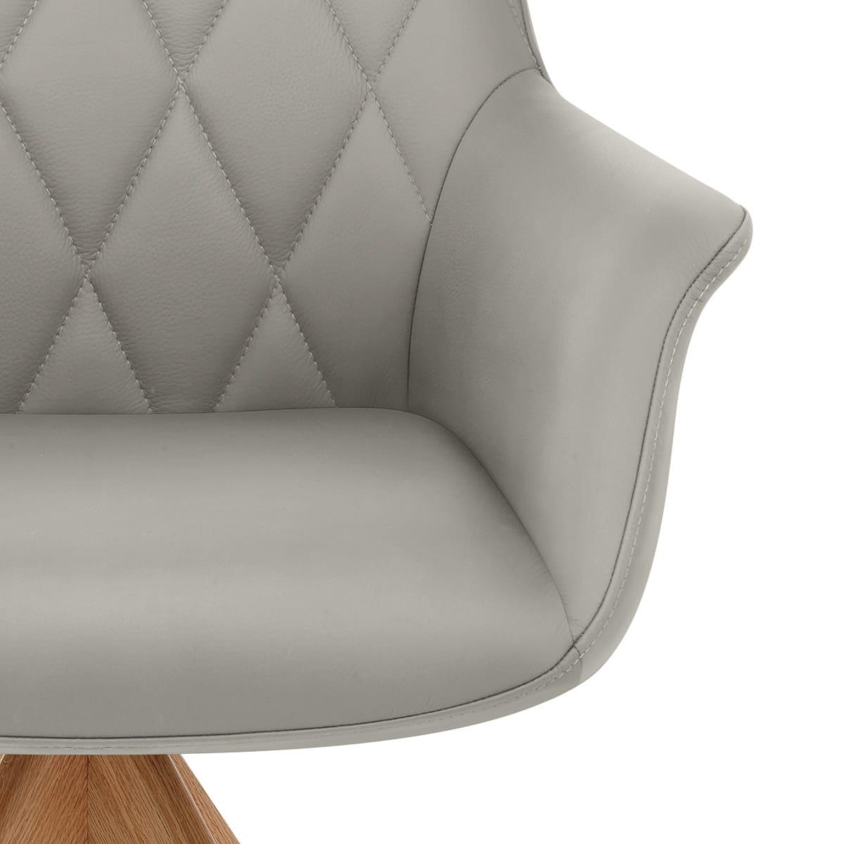 Chaise Cuir Veritable Bois - Portobello Gris