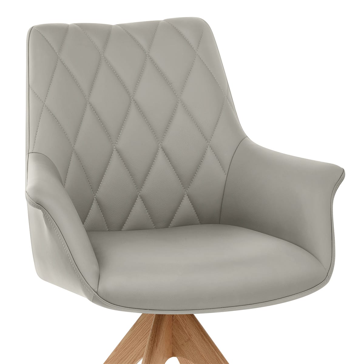 Chaise Cuir Veritable Bois - Portobello Gris