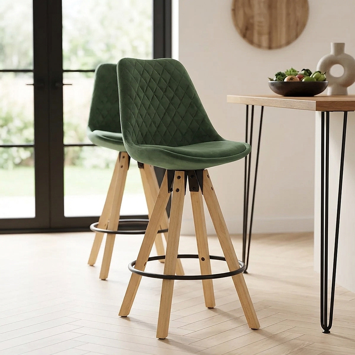 Chaise de Bar Velours - Prism Vert 