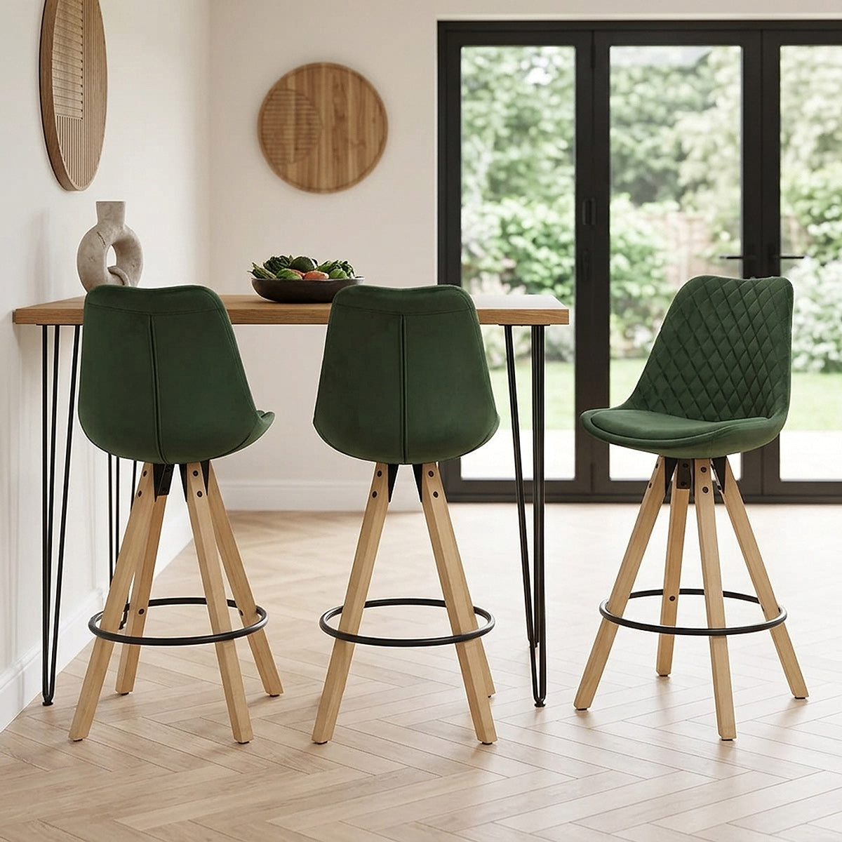 Chaise de Bar Velours - Prism Vert 