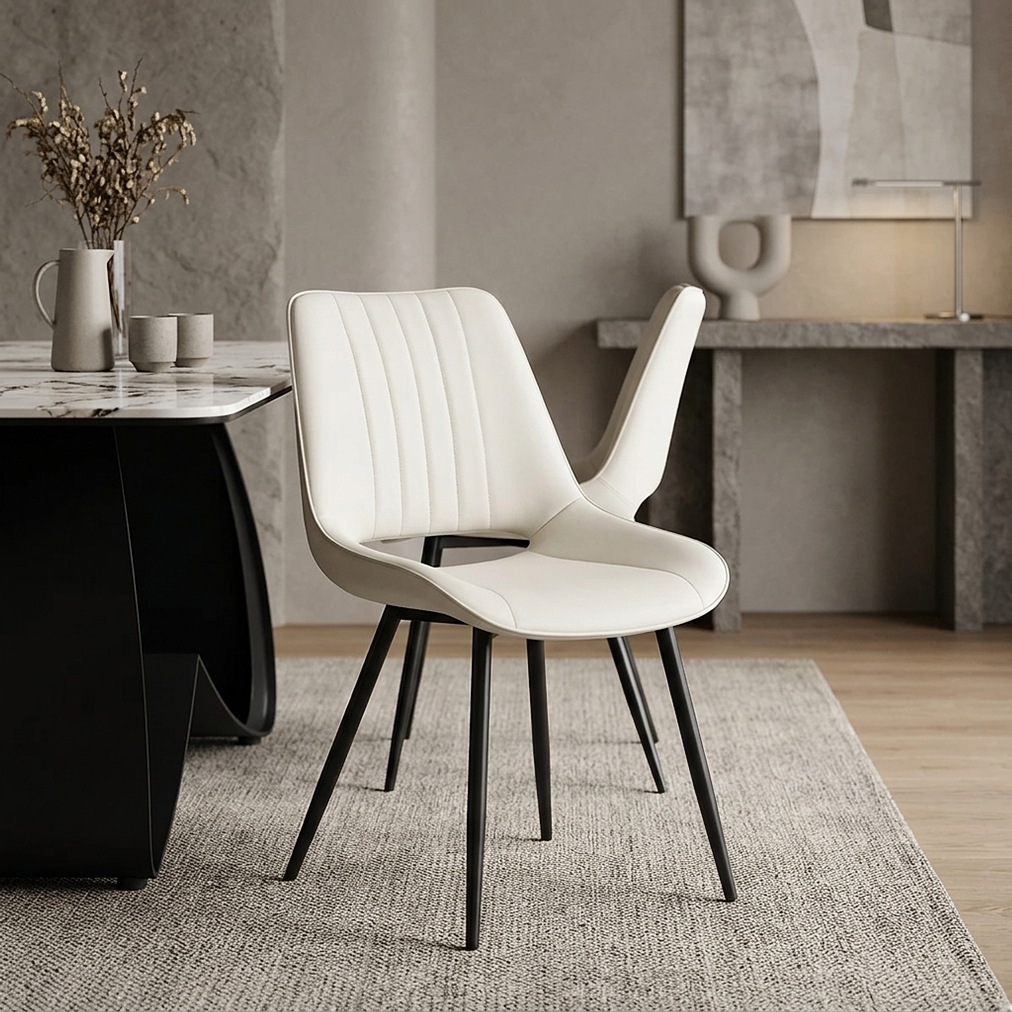 Chaise Faux Cuir - Priya Crème 