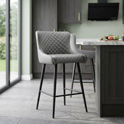Tabouret de Bar Faux Cuir - Provence Gris 