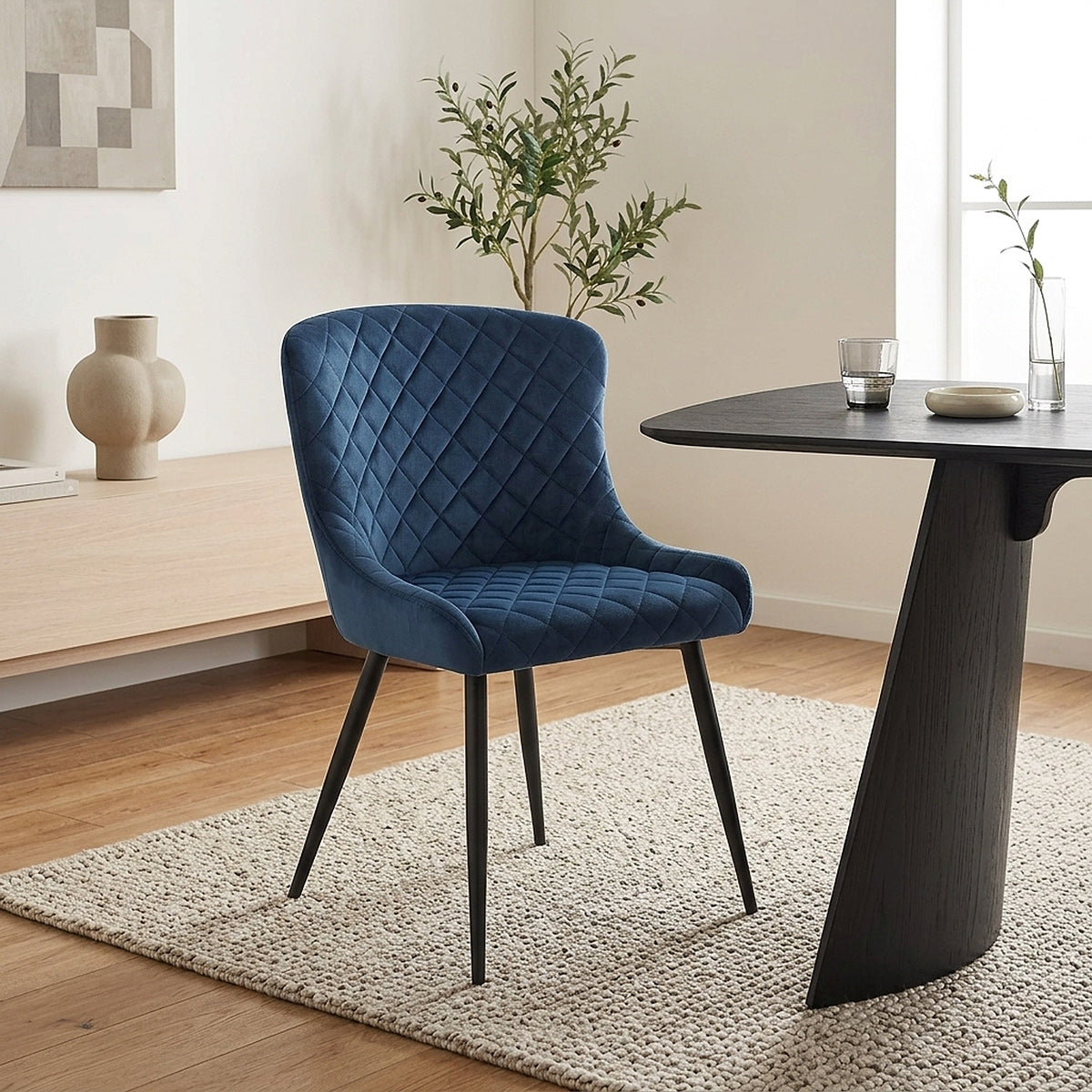 Chaise Velours - Provence Bleu 