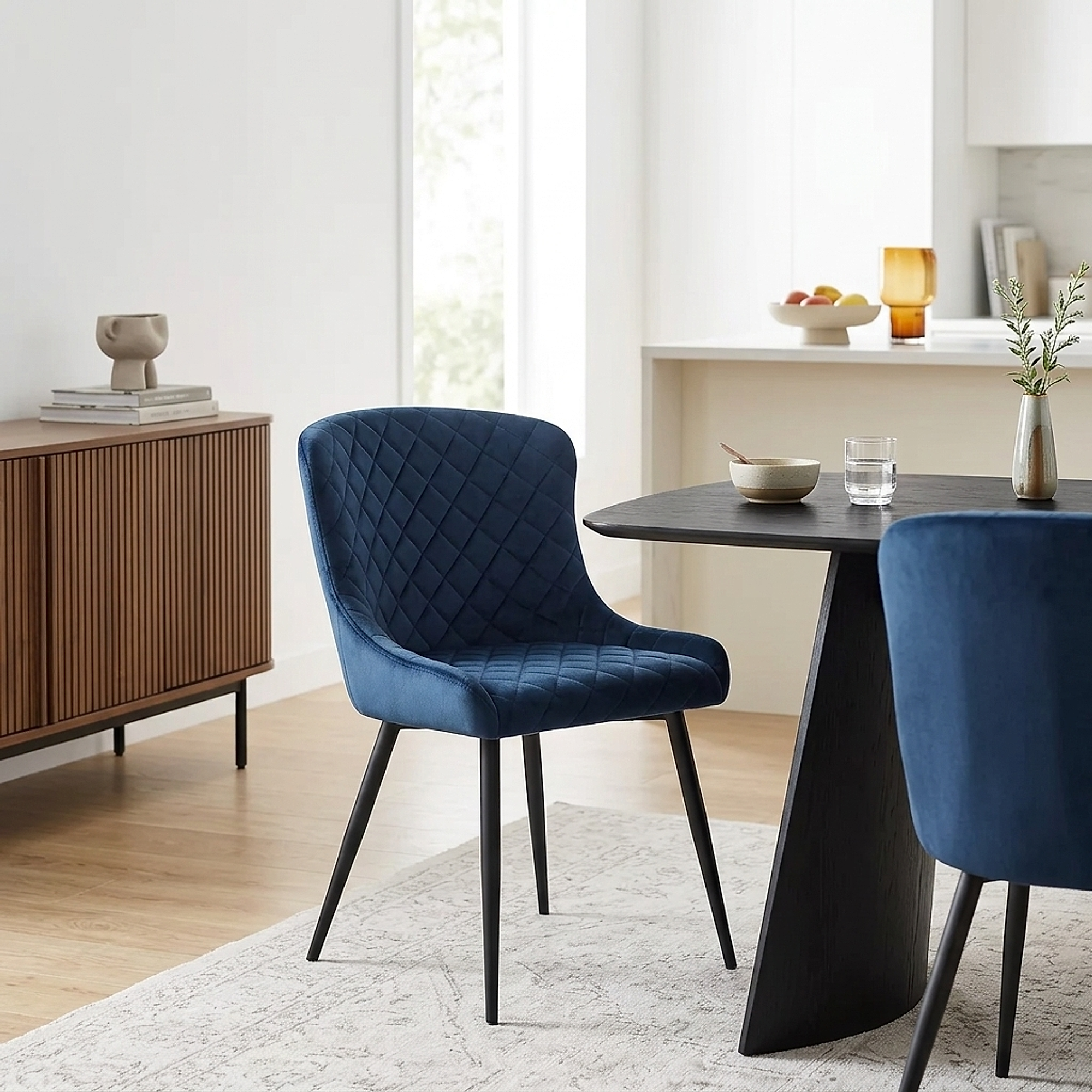 Chaise Velours - Provence Bleu 