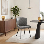 Chaise Métal Faux Cuir - Provence Gris 