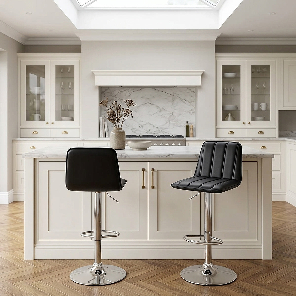 Tabouret de Bar Faux Cuir Antique - Pulse Noir 