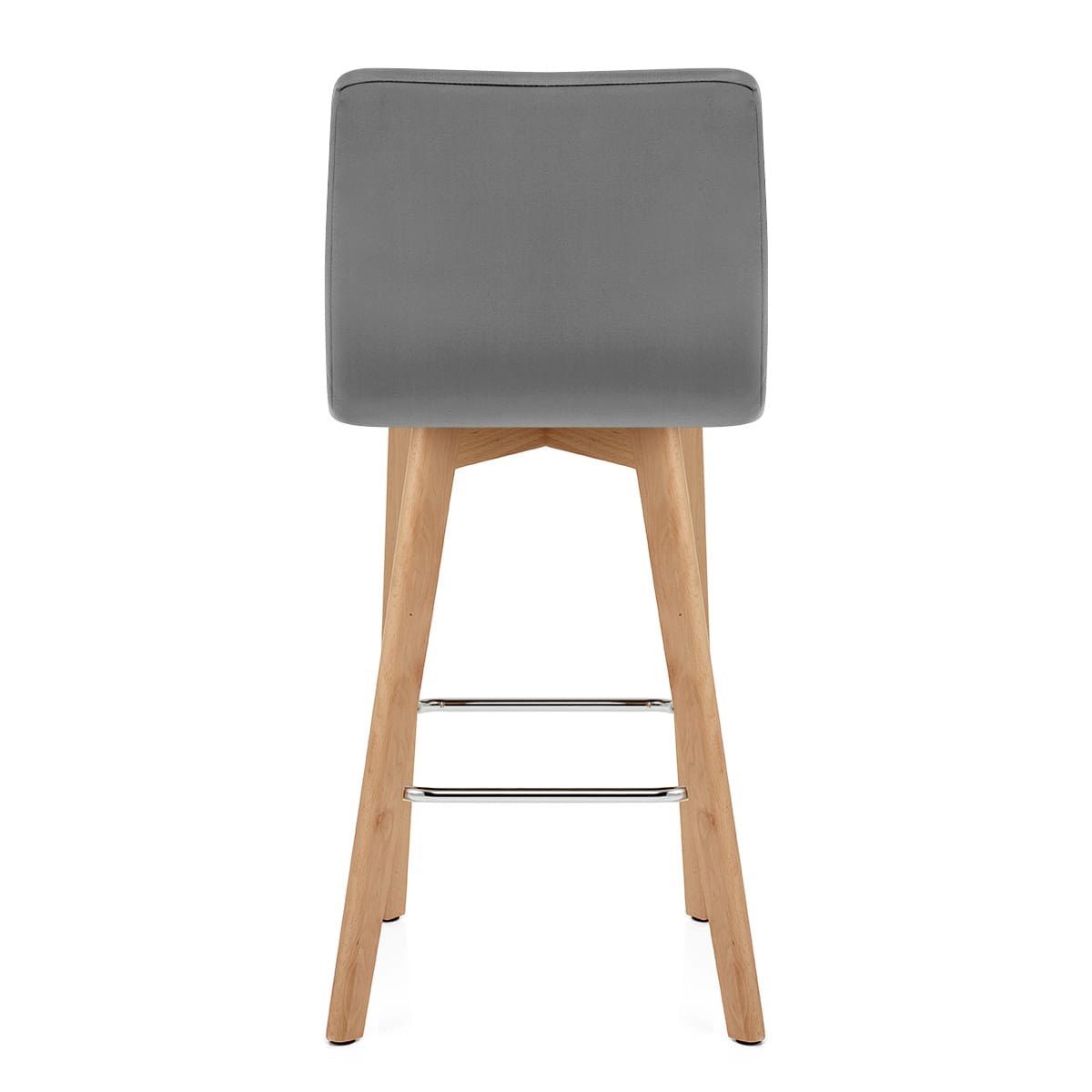 Pure Wooden Stool Grey Velvet