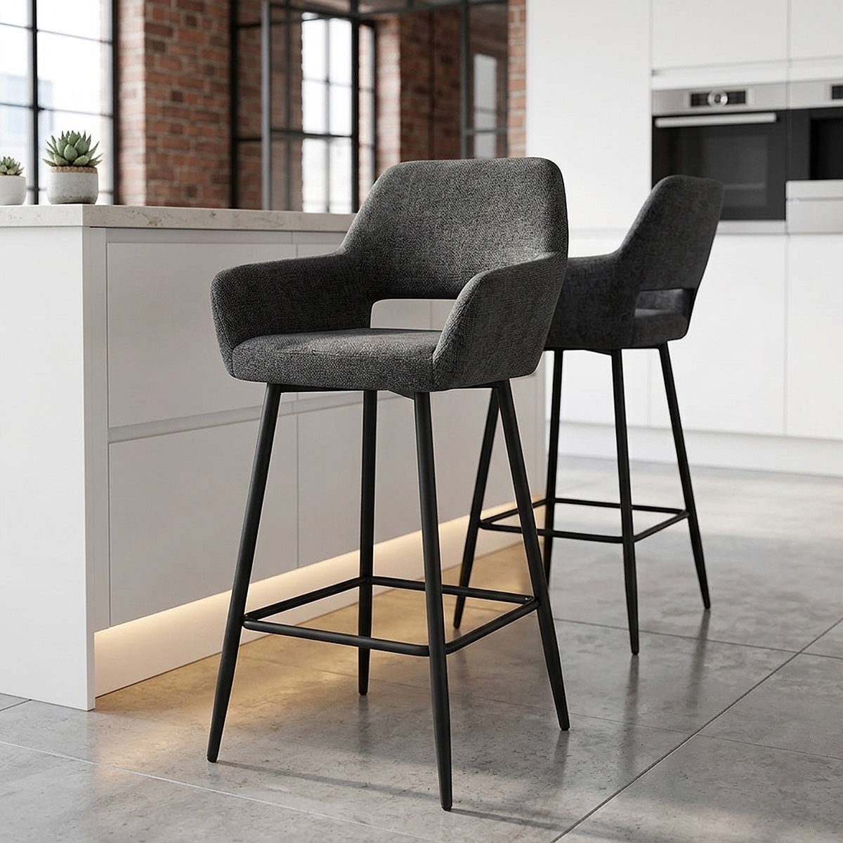 Tabouret Tissu - Raven Noir 