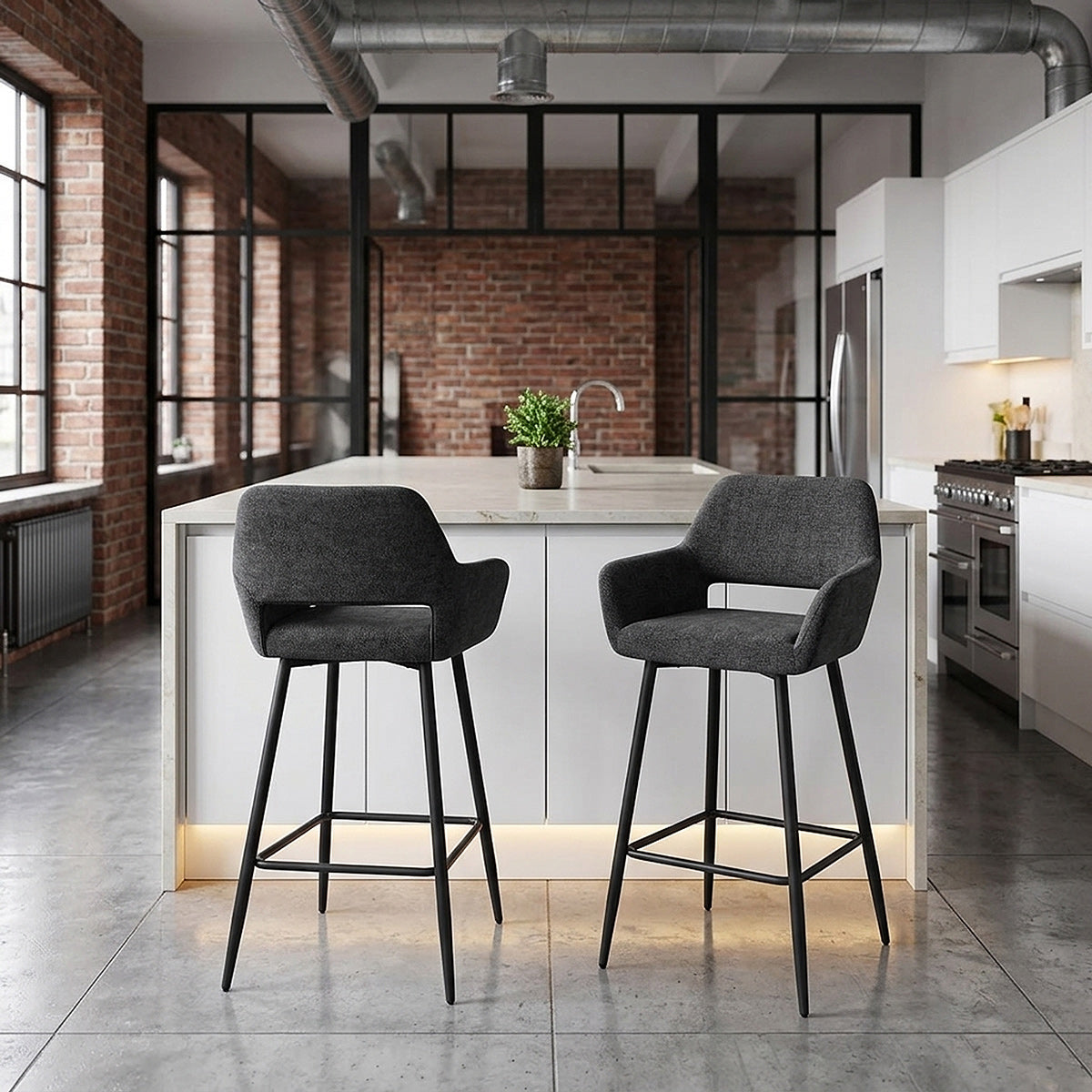 Tabouret Tissu - Raven Noir 