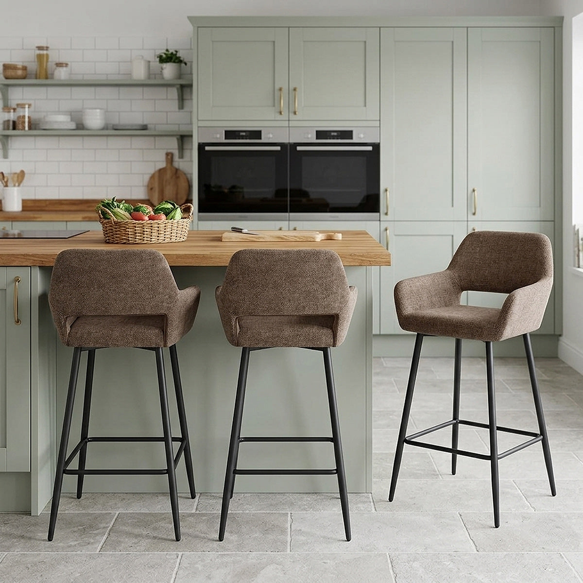 Tabouret Tissu - Raven Marron 
