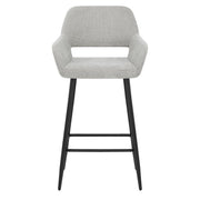 Raven Bar Stool Light Grey Fabric